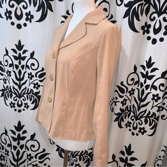 Requirements Size Small Women's Tan Faux Suede (ultra suede) Unlined Blazer - Picture 2 of 7